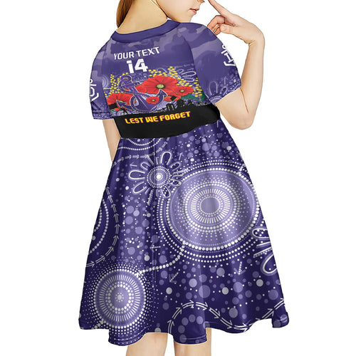 Custom Dockers Football ANZAC Kid Short Sleeve Dress Gallipoli Camouflage With Poppies