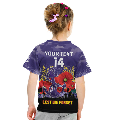 Custom Dockers Football ANZAC Kid T Shirt Gallipoli Camouflage With Poppies