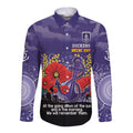 Custom Dockers Football ANZAC Long Sleeve Button Shirt Gallipoli Camouflage With Poppies