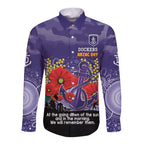 Custom Dockers Football ANZAC Long Sleeve Button Shirt Gallipoli Camouflage With Poppies