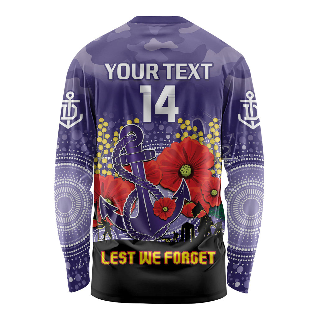 Custom Dockers Football ANZAC Long Sleeve Shirt Gallipoli Camouflage With Poppies