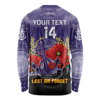 Custom Dockers Football ANZAC Long Sleeve Shirt Gallipoli Camouflage With Poppies