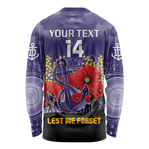 Custom Dockers Football ANZAC Long Sleeve Shirt Gallipoli Camouflage With Poppies