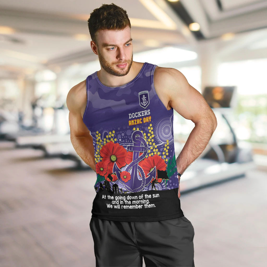 Custom Dockers Football ANZAC Men Tank Top Gallipoli Camouflage With Poppies
