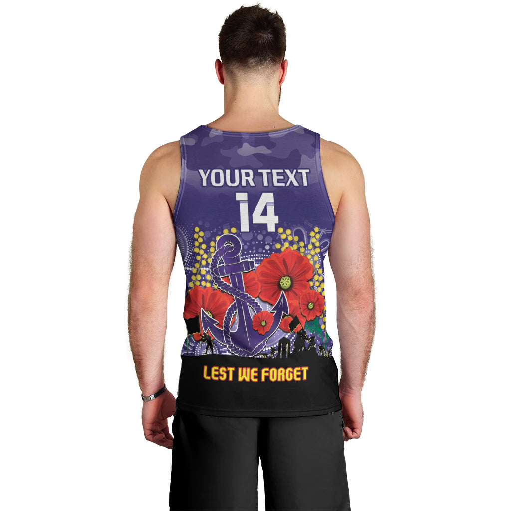 Custom Dockers Football ANZAC Men Tank Top Gallipoli Camouflage With Poppies
