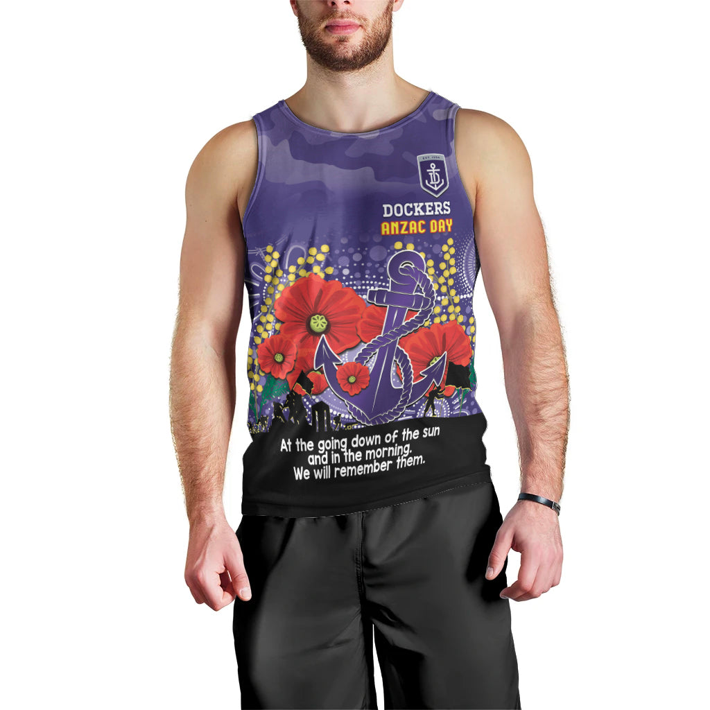 Custom Dockers Football ANZAC Men Tank Top Gallipoli Camouflage With Poppies