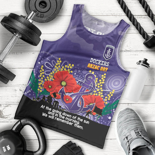 Custom Dockers Football ANZAC Men Tank Top Gallipoli Camouflage With Poppies