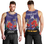 Custom Dockers Football ANZAC Men Tank Top Gallipoli Camouflage With Poppies
