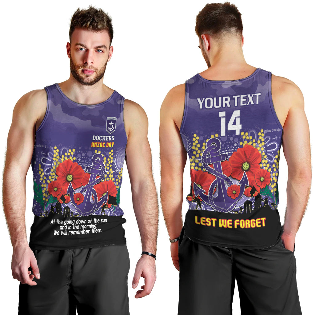 Custom Dockers Football ANZAC Men Tank Top Gallipoli Camouflage With Poppies