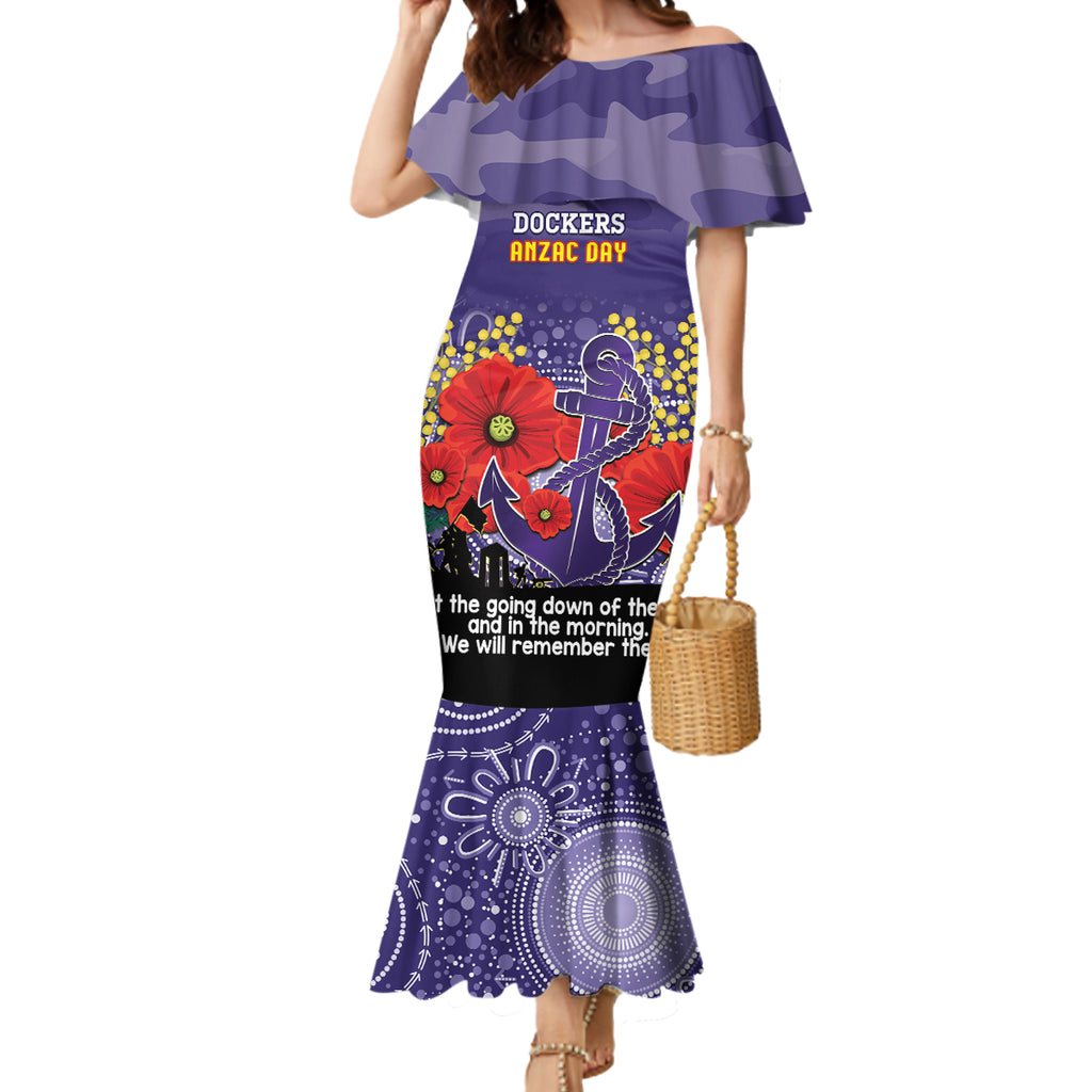 Custom Dockers Football ANZAC Mermaid Dress Gallipoli Camouflage With Poppies
