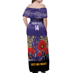 Custom Dockers Football ANZAC Off Shoulder Maxi Dress Gallipoli Camouflage With Poppies