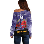 Custom Dockers Football ANZAC Off Shoulder Sweater Gallipoli Camouflage With Poppies