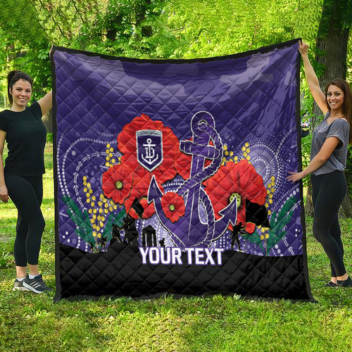 Custom Dockers Football ANZAC Quilt Gallipoli Camouflage With Poppies