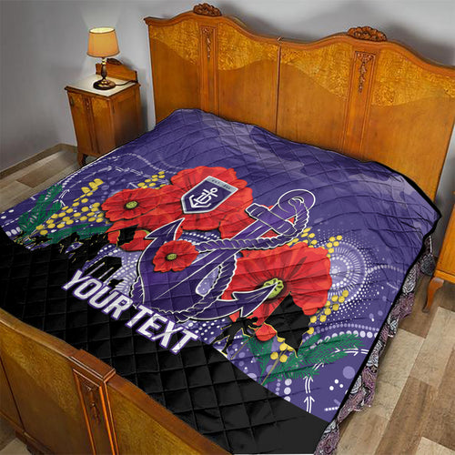 Custom Dockers Football ANZAC Quilt Gallipoli Camouflage With Poppies