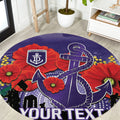 Custom Dockers Football ANZAC Round Carpet Gallipoli Camouflage With Poppies