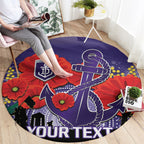 Custom Dockers Football ANZAC Round Carpet Gallipoli Camouflage With Poppies