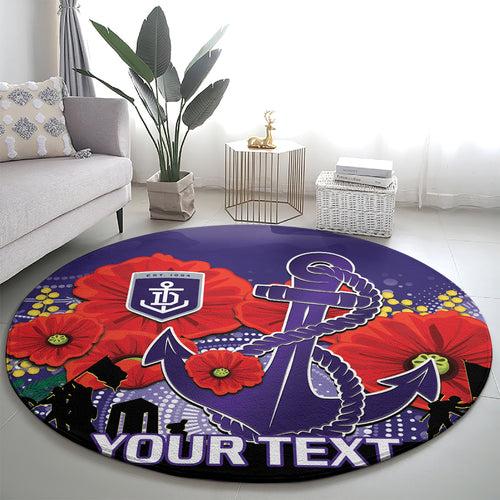 Custom Dockers Football ANZAC Round Carpet Gallipoli Camouflage With Poppies