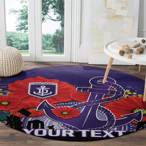 Custom Dockers Football ANZAC Round Carpet Gallipoli Camouflage With Poppies