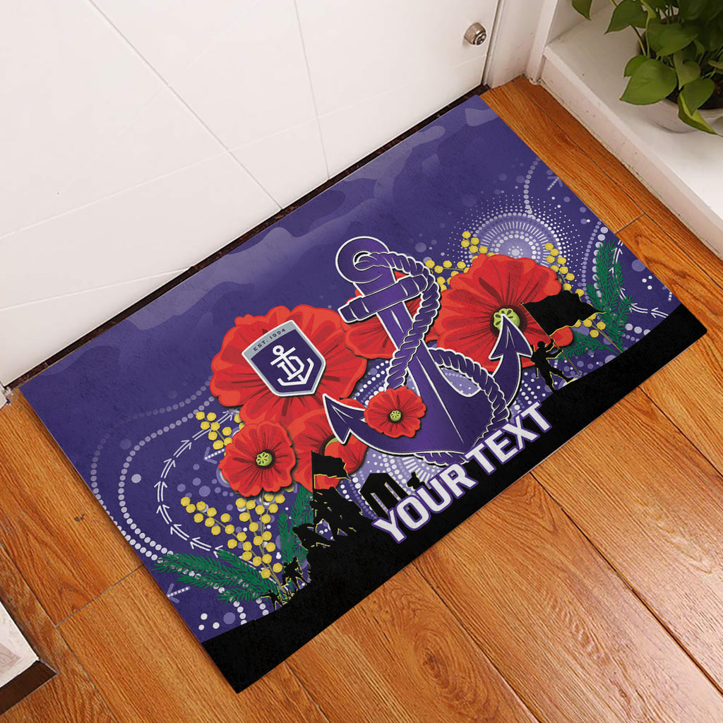 Custom Dockers Football ANZAC Rubber Doormat Gallipoli Camouflage With Poppies