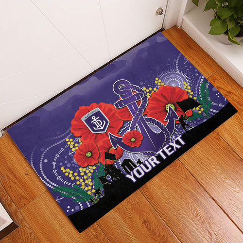 Custom Dockers Football ANZAC Rubber Doormat Gallipoli Camouflage With Poppies