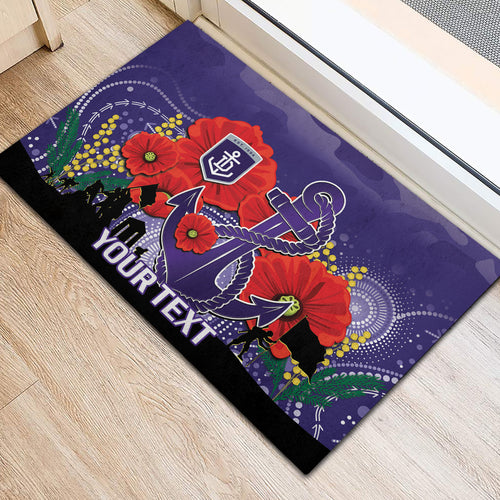 Custom Dockers Football ANZAC Rubber Doormat Gallipoli Camouflage With Poppies