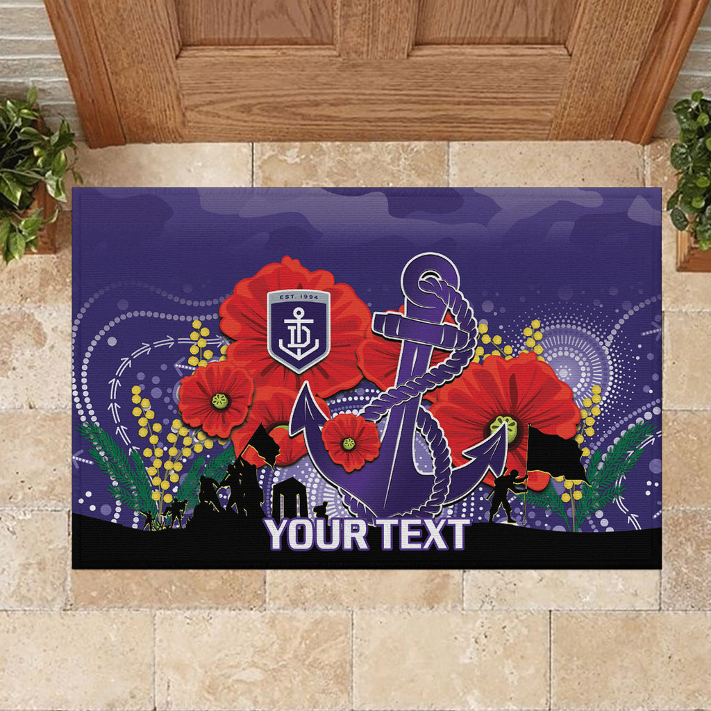 Custom Dockers Football ANZAC Rubber Doormat Gallipoli Camouflage With Poppies