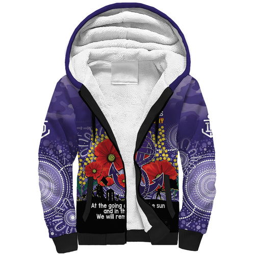 Custom Dockers Football ANZAC Sherpa Hoodie Gallipoli Camouflage With Poppies