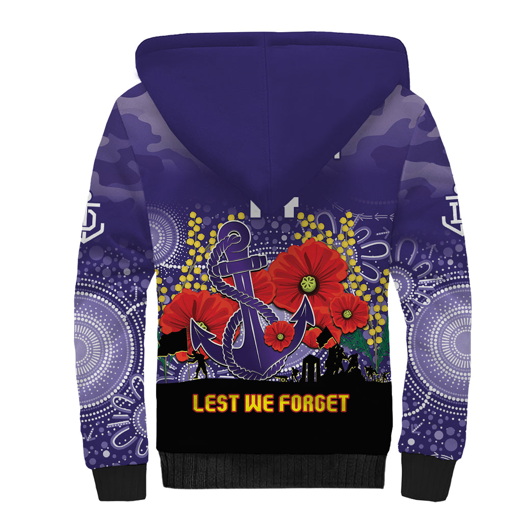 Custom Dockers Football ANZAC Sherpa Hoodie Gallipoli Camouflage With Poppies