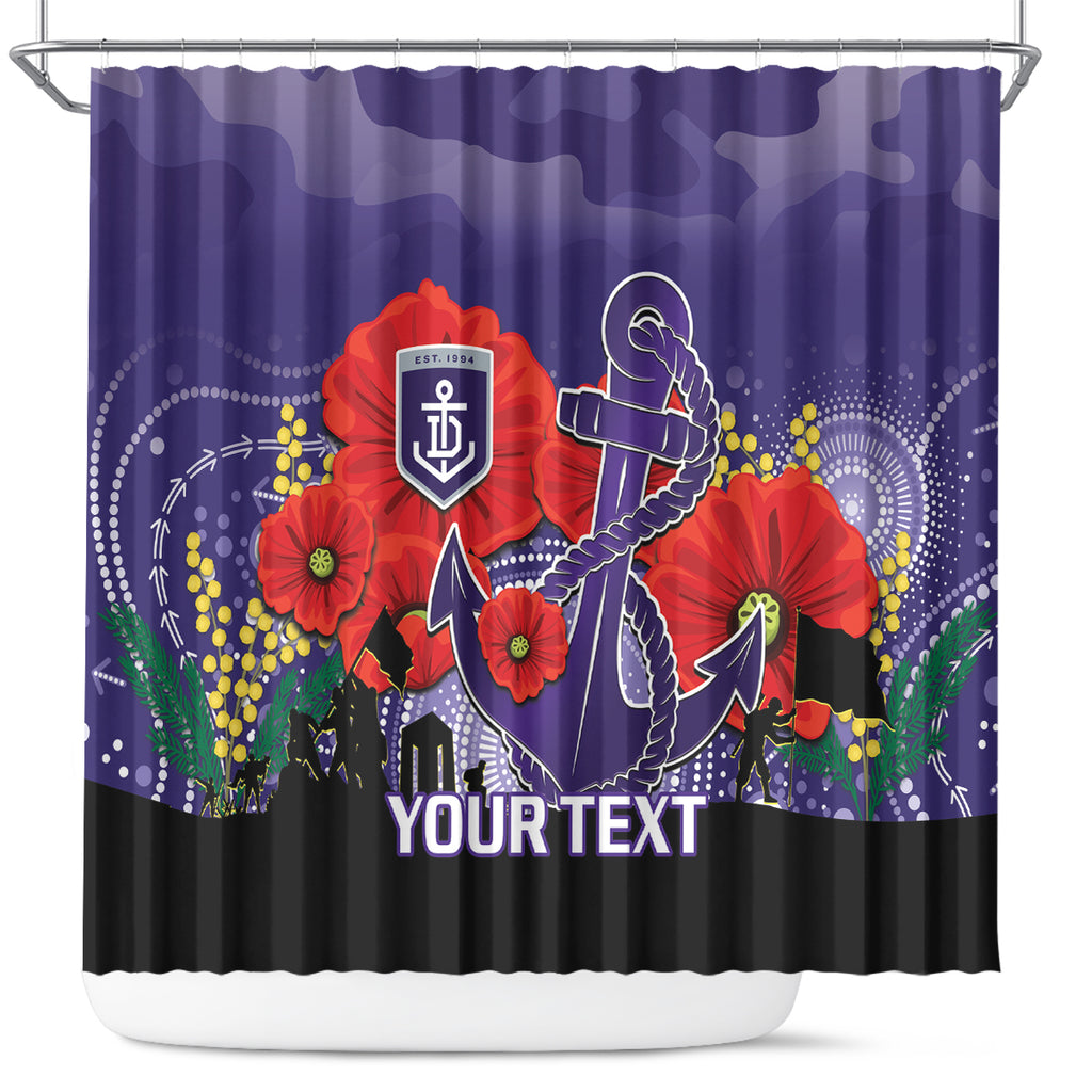 Custom Dockers Football ANZAC Shower Curtain Gallipoli Camouflage With Poppies