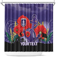 Custom Dockers Football ANZAC Shower Curtain Gallipoli Camouflage With Poppies