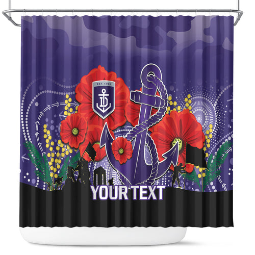 Custom Dockers Football ANZAC Shower Curtain Gallipoli Camouflage With Poppies