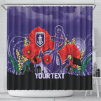 Custom Dockers Football ANZAC Shower Curtain Gallipoli Camouflage With Poppies