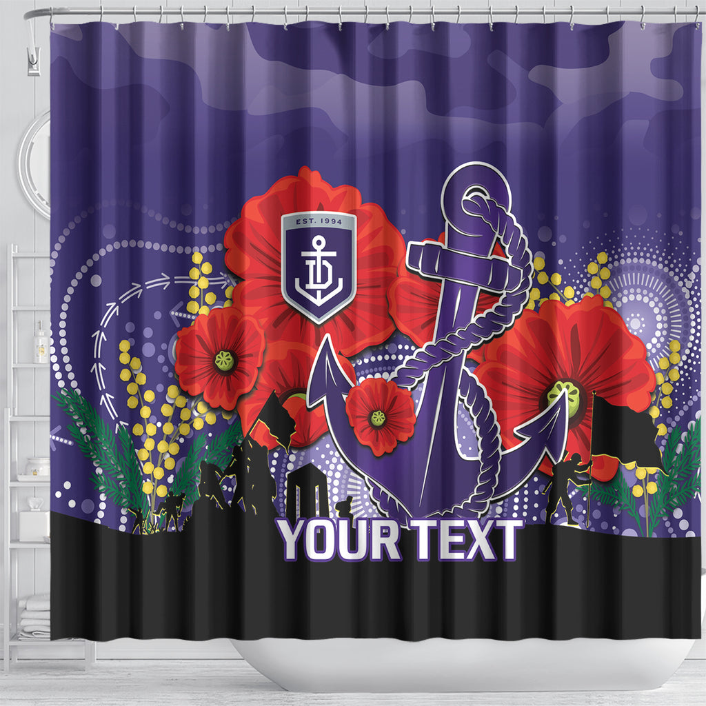 Custom Dockers Football ANZAC Shower Curtain Gallipoli Camouflage With Poppies