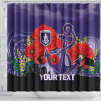 Custom Dockers Football ANZAC Shower Curtain Gallipoli Camouflage With Poppies