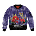 Custom Dockers Football ANZAC Sleeve Zip Bomber Jacket Gallipoli Camouflage With Poppies