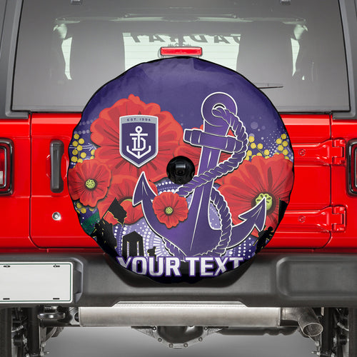 Custom Dockers Football ANZAC Spare Tire Cover Gallipoli Camouflage With Poppies
