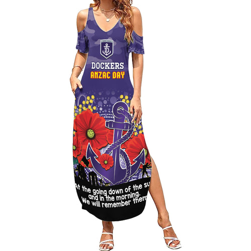 Custom Dockers Football ANZAC Summer Maxi Dress Gallipoli Camouflage With Poppies