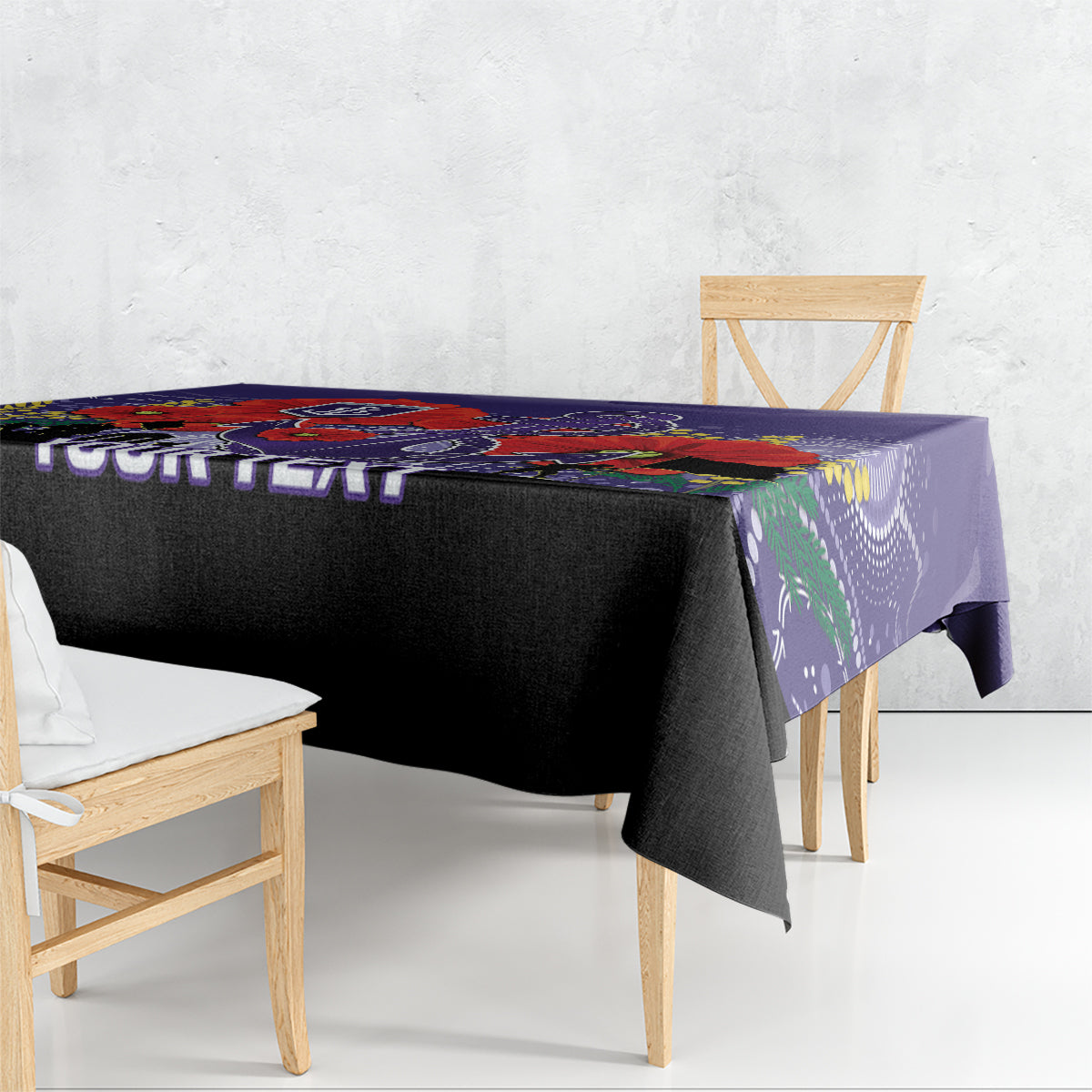 Custom Dockers Football ANZAC Tablecloth Gallipoli Camouflage With Poppies