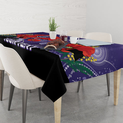 Custom Dockers Football ANZAC Tablecloth Gallipoli Camouflage With Poppies
