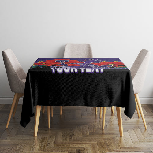 Custom Dockers Football ANZAC Tablecloth Gallipoli Camouflage With Poppies