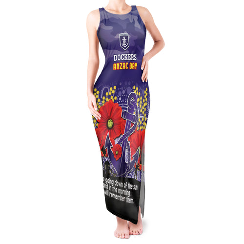 Custom Dockers Football ANZAC Tank Maxi Dress Gallipoli Camouflage With Poppies