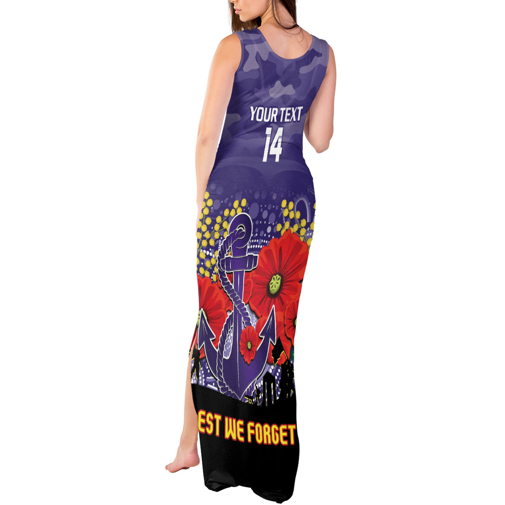 Custom Dockers Football ANZAC Tank Maxi Dress Gallipoli Camouflage With Poppies