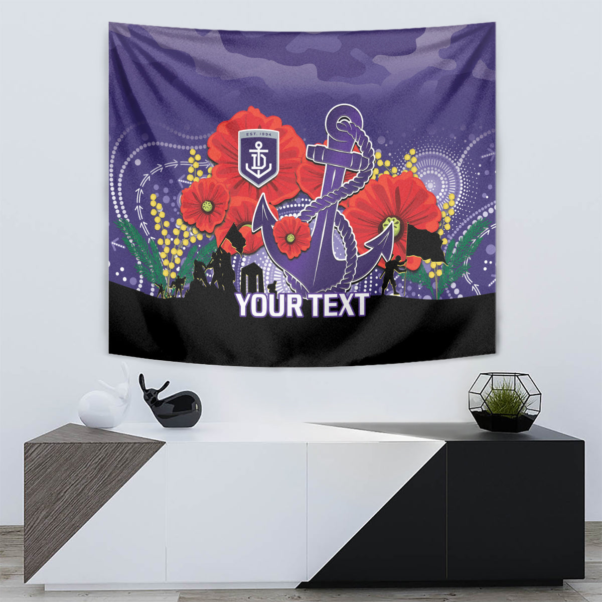 Custom Dockers Football ANZAC Tapestry Gallipoli Camouflage With Poppies