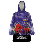 Custom Dockers Football ANZAC Wearable Blanket Hoodie Gallipoli Camouflage With Poppies