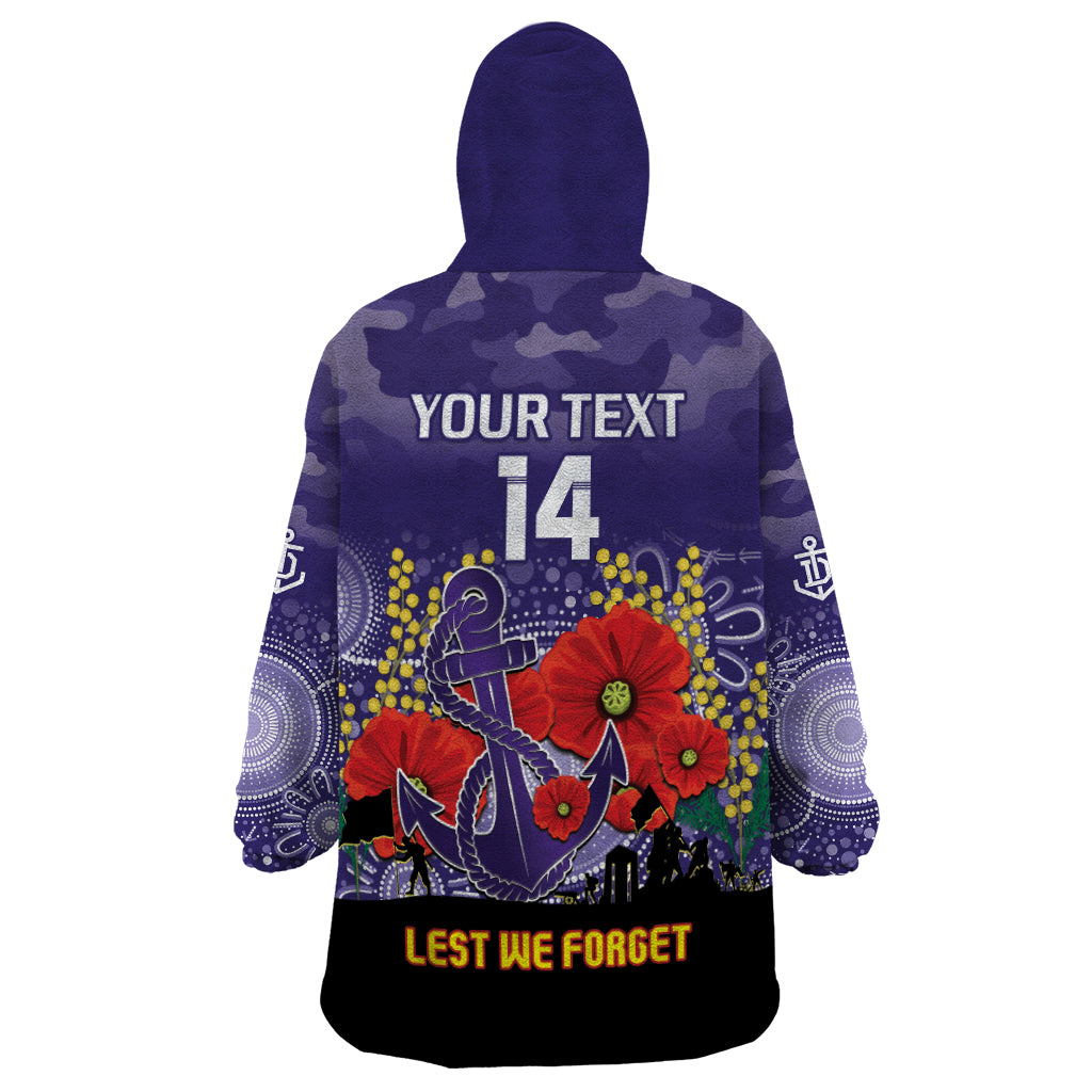 Custom Dockers Football ANZAC Wearable Blanket Hoodie Gallipoli Camouflage With Poppies