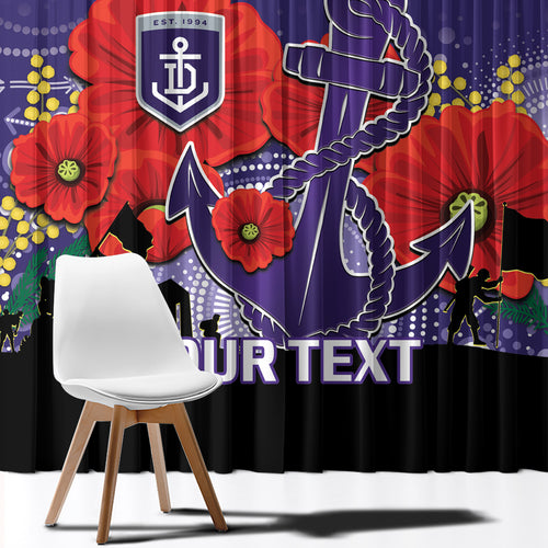 Custom Dockers Football ANZAC Window Curtain Gallipoli Camouflage With Poppies