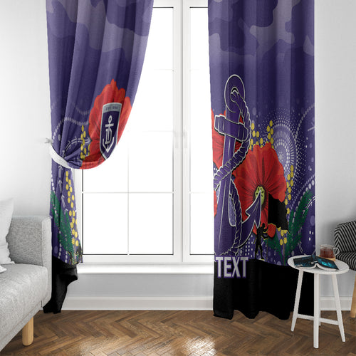 Custom Dockers Football ANZAC Window Curtain Gallipoli Camouflage With Poppies