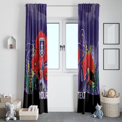 Custom Dockers Football ANZAC Window Curtain Gallipoli Camouflage With Poppies