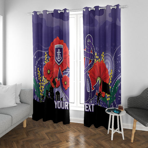 Custom Dockers Football ANZAC Window Curtain Gallipoli Camouflage With Poppies