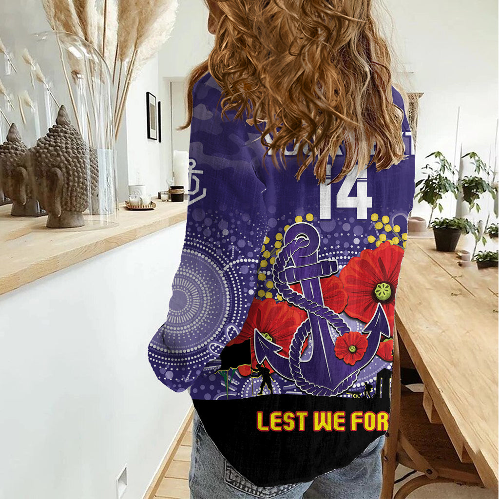Custom Dockers Football ANZAC Women Casual Shirt Gallipoli Camouflage With Poppies